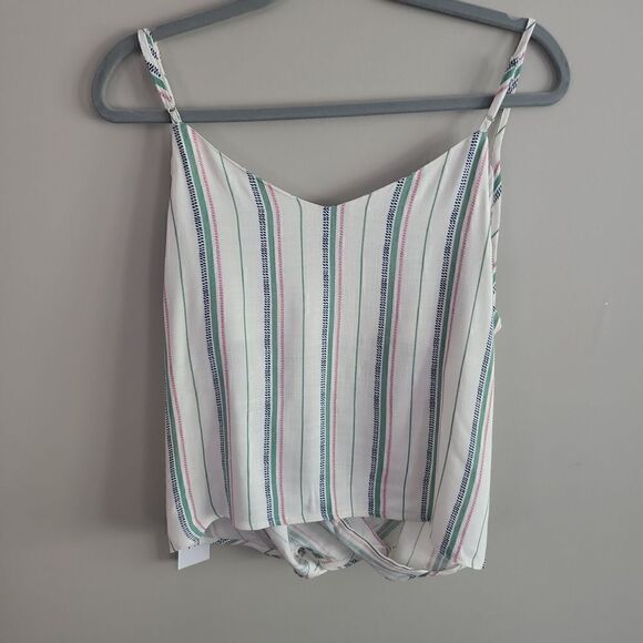 NWT! Lumiere Striped tank top cream, green, pink and blue Large - Picture 4 of 4